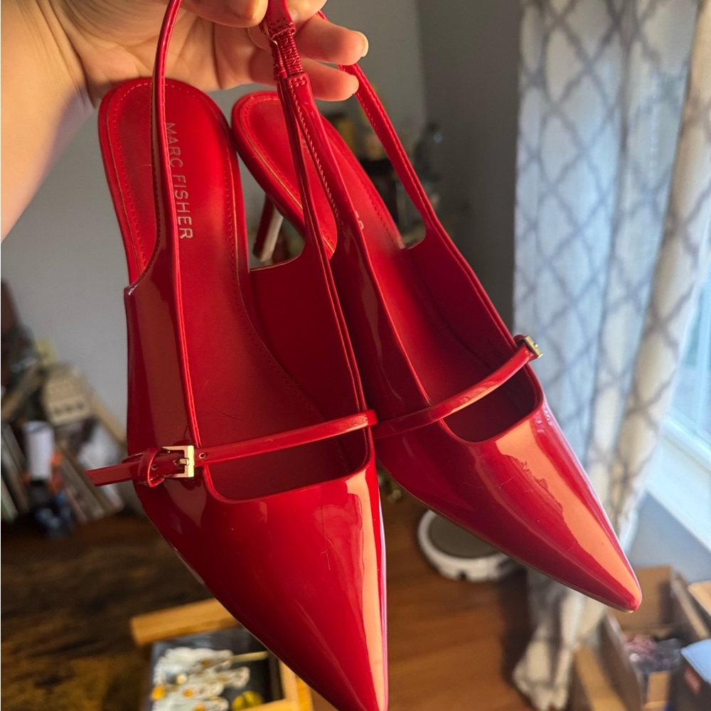 Marc Fisher Glossy Red Heels